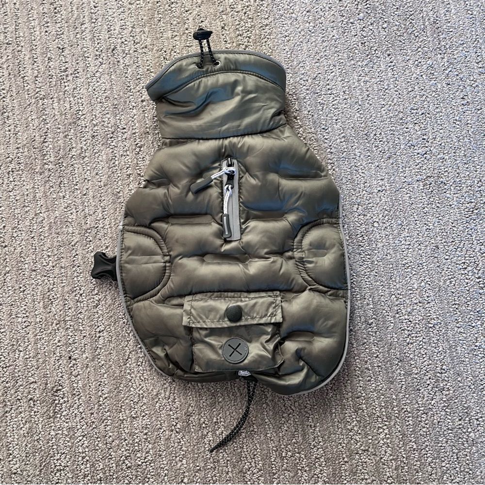 Arcadia Trail Forest Green Dog Puffer Jacket Small Winter Pet Coat